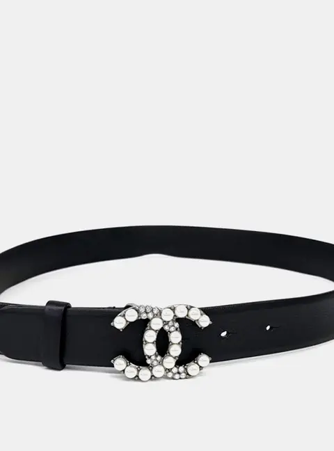 Chanel Black Leather Belt