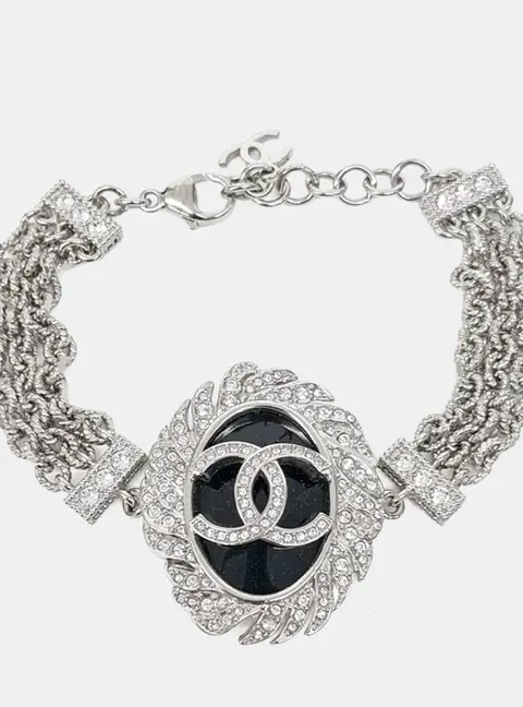 Chanel CC Cubic Zirconia Silver Bracelet