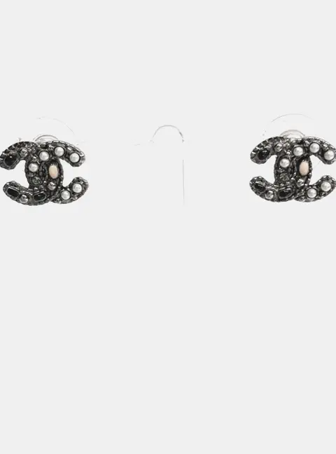 Chanel CC Logo Silver Earrings