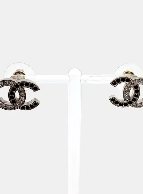 Chanel Metal logo earrings