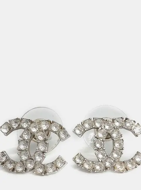 Chanel Metal logo earrings
