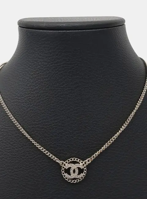 Chanel Logo Gold Tone Necklace
