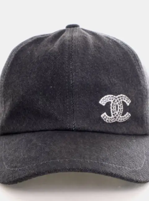 Chanel CC Grey Cotton Fabric Baseball Cap