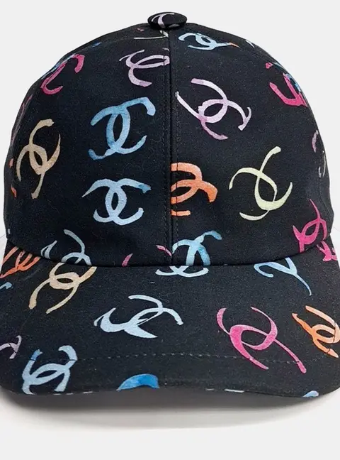 Chanel Black/Multicolor Cotton Cap
