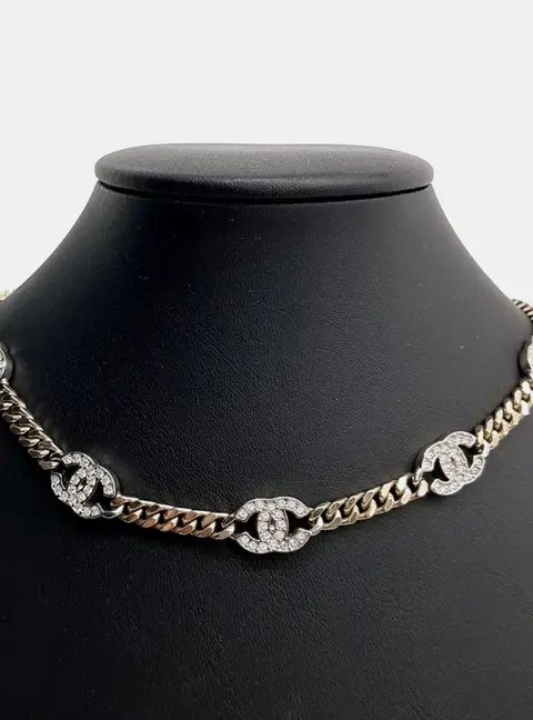Chanel chain choker necklace