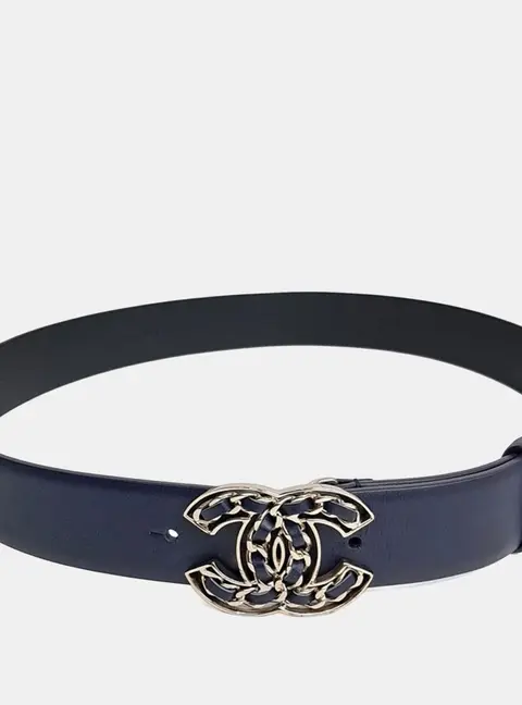 Chanel Leather Logo belt