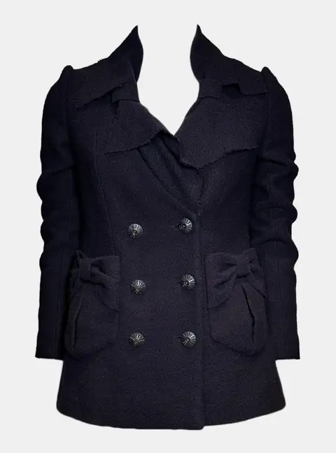 Chanel 2016 Black Wool Sun Buttons Jacket XS Women's Jackets and Blazer