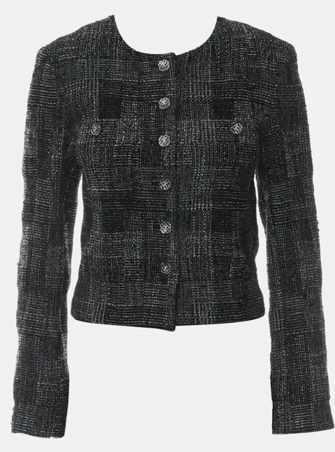Chanel 22A/W Black Tweed Jacket M