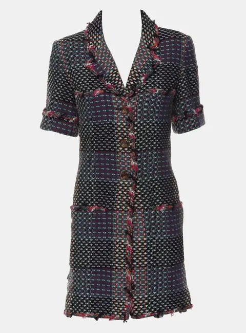 Chanel Multicolor Tweed Women's Long Jacket M