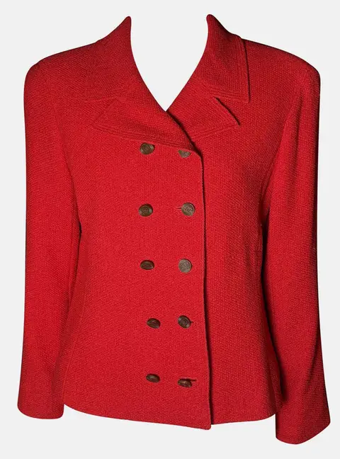 Chanel 98A Red Tweed Jacket M