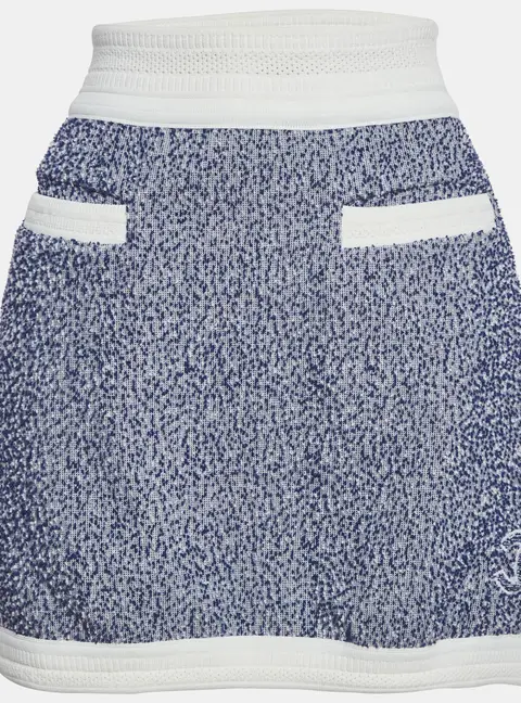 Chanel Blue Textured Knit CC Applique Mini Skirt M