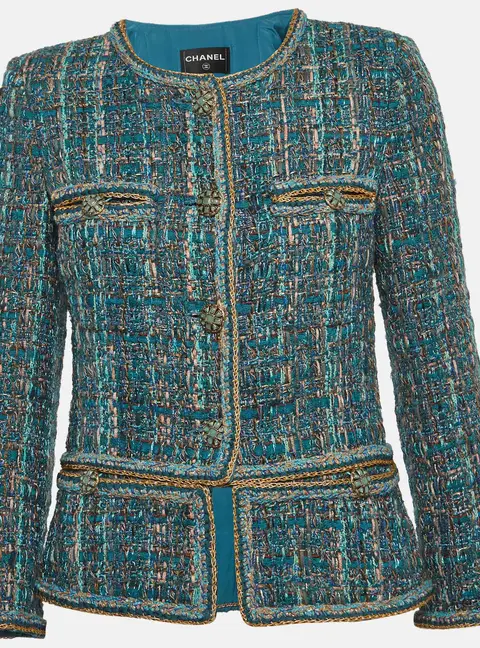 Chanel Blue 2019 Pre-Fall Tweed Jacket S