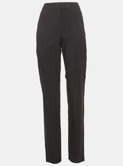 Chanel Black Crepe Formal Trousers L
