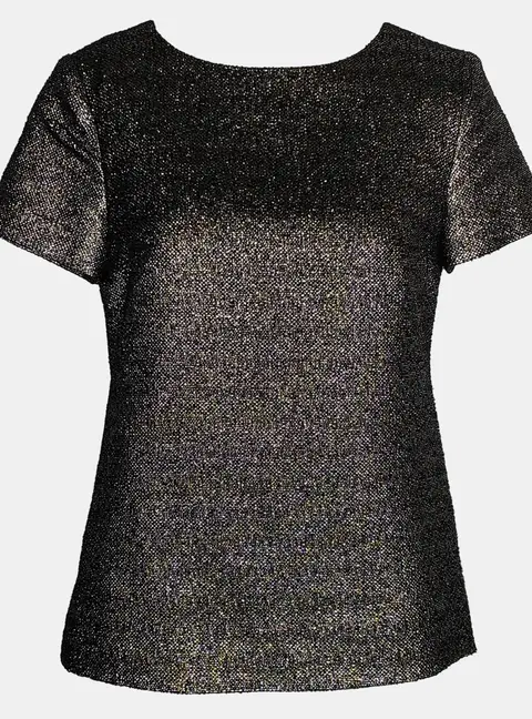 Chanel Metallic Short Sleeve Top S