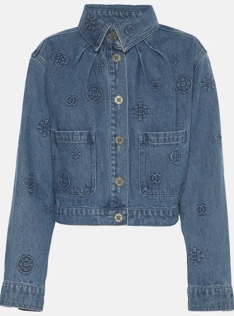 Chanel Blue Denim Crop Jacket M