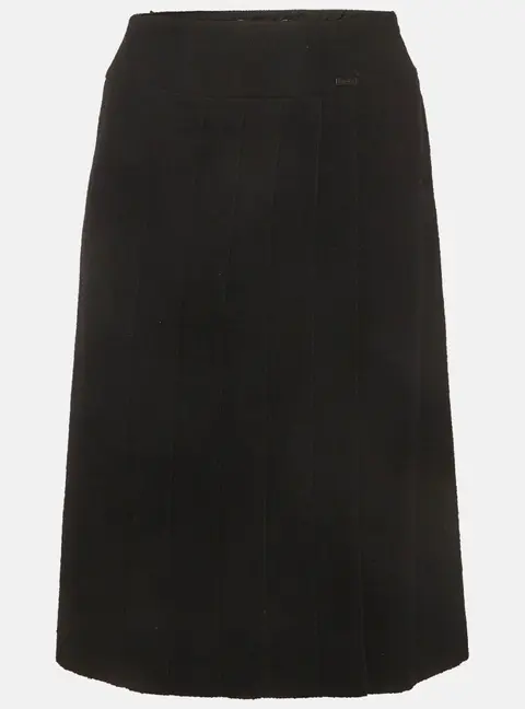Chanel Vintage Black Boucle Wrap Knee Length Skirt S