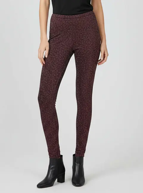Chanel Plum Lurex Knit Glitter Leggings M