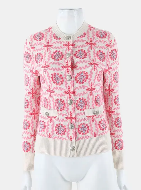 Chanel Multicolor Cashmere Cardigan Size S