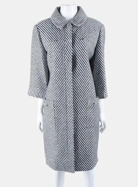 Chanel Cotton Black/White coat 46