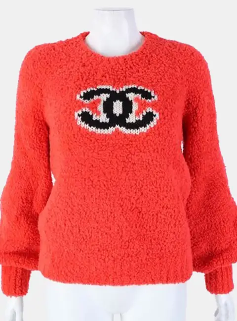 Chanel long-sleeve boucle knit 36