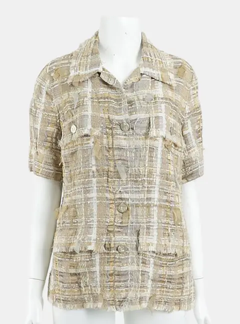 Chanel short-sleeved tweed jacket 40