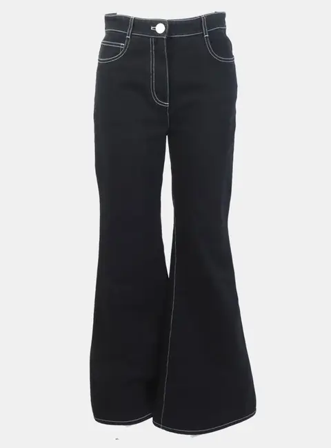 Chanel Black Cotton Flared Pants IT 34