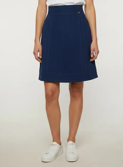 Chanel Navy Blue Felt A-Line Mini Skirt M