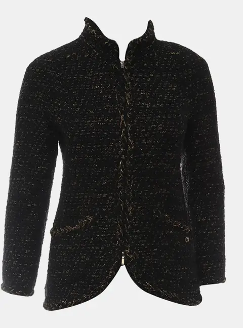 Chanel 19A Zipper Tweed Jacket FR 36