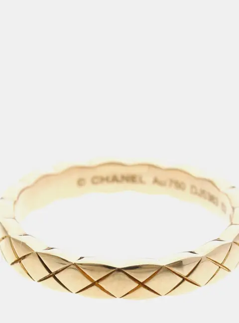 Chanel Coco Crush Ring Mini Model Pink Gold 18K Fashion No Stone Band Ring Pink Gold