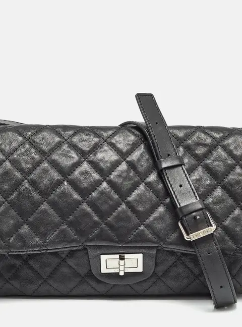 Chanel Black Quilted Leather Easy Reissue Messenger Bag