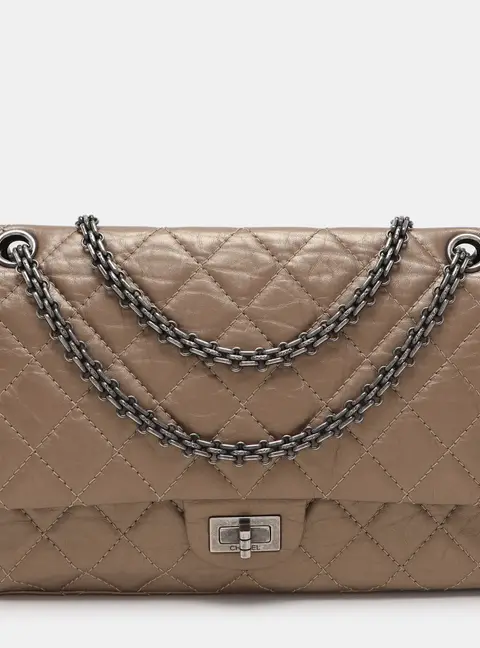 Chanel Metallic Beige Quilted Leather 226 Reissue 2.55 Flap Bag
