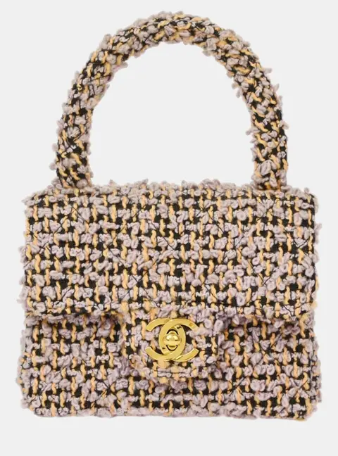 Chanel Mini Square Multicolor Tweed Top Handle Bag