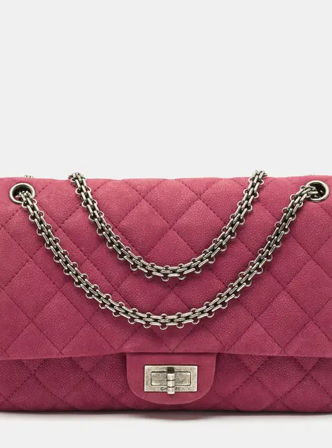 Chanel Red Quilted Nubuck Leather 227 Reissue 2.55 Flap Bag