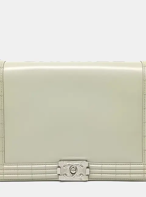 Chanel Boy Large Green Leather Shoulder Bag