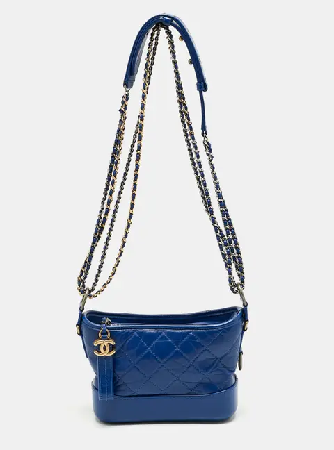 Chanel Blue Quilted Leather Small Gabrielle Bag