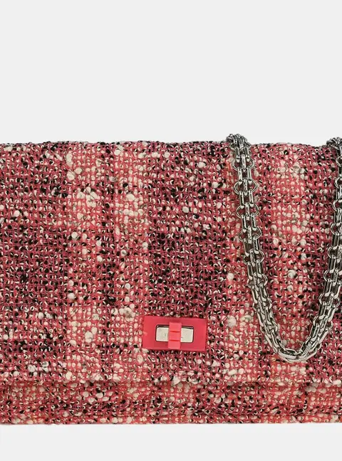 Chanel Mademoiselle Lock Classic WOC Pink Tweed Shoulder Bag