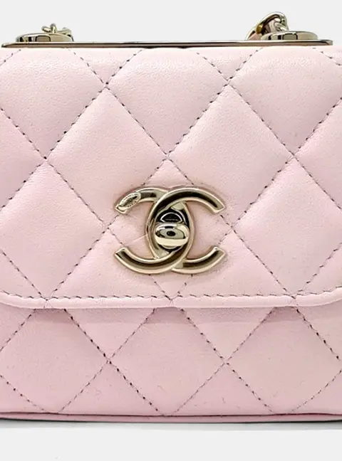 Chanel Trendy CC Mini Pink Lambskin Leather Clutch Bag
