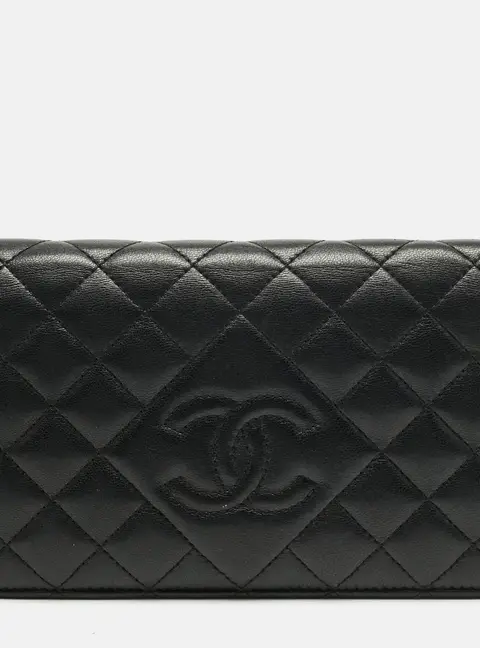 Chanel Black Quilted Leather CC Bifold Wallet