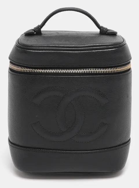 Chanel Black Caviar Leather Vanity Case