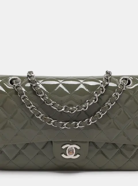 Chanel Classic Double Flap Medium Patent Leather Flap Bag