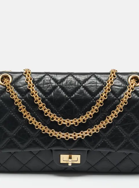 Chanel Black Quilted Aged Leather Classic 226 Reissue 2.55 Flap Bag