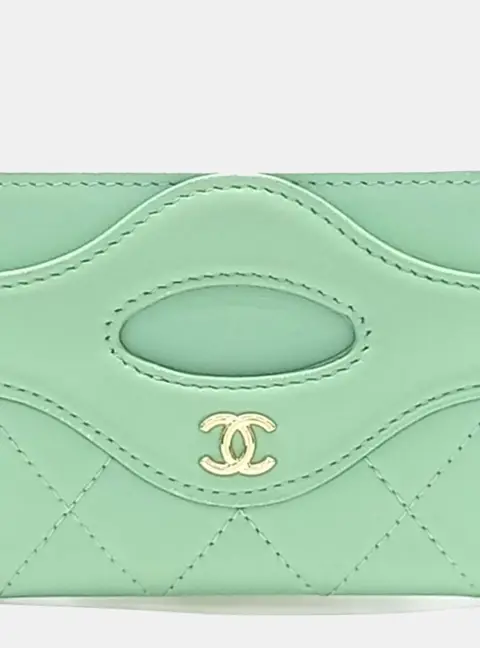 Chanel 31 Mint Green Calfskin Leather Card Holder Bag