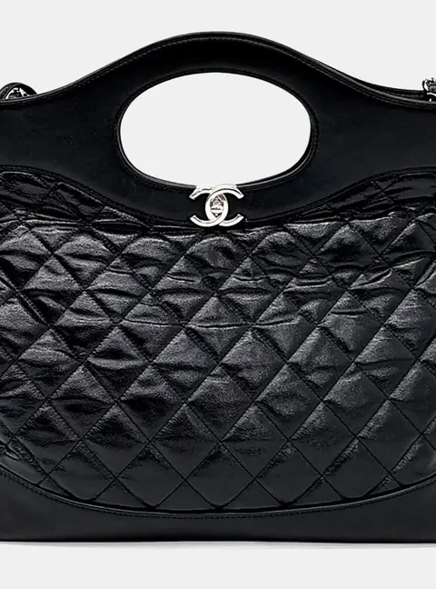 Chanel 31 Shopping Bag Black Leather Top Handle Bag