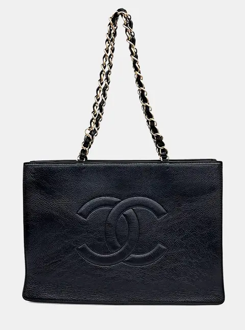 Chanel Black Leather Shopping Bag AS1943