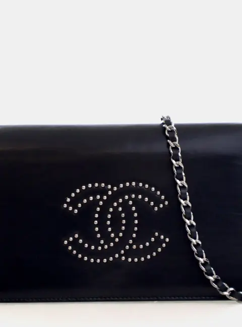 Chanel Wallet On Chain (WOC) Black Calfskin Leather Crossbody Bag