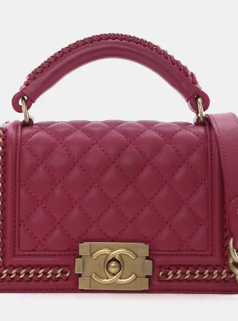 Chanel Small Calfskin Top Handle Boy Bag