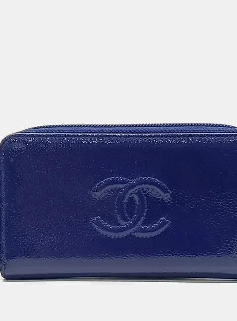 Chanel Blue Patent Leather Wallet