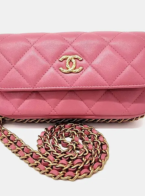 Chanel Mini Flap Bag Pink Lambskin Leather Crossbody Bag