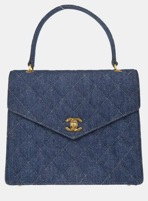 Chanel Blue Denim Top Handle Bag