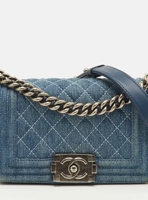 Chanel Boy Blue Small Quilted Denim Flap Bag